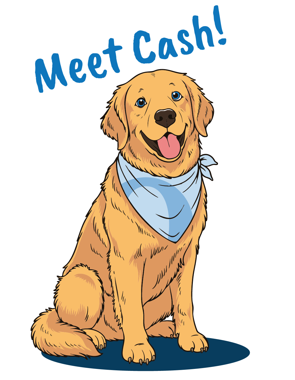 graphic of cash the golden retriever graphic of cash the golden retriever