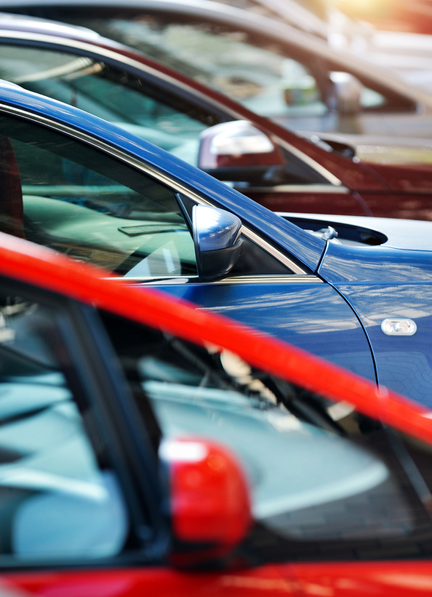 lineup of cars