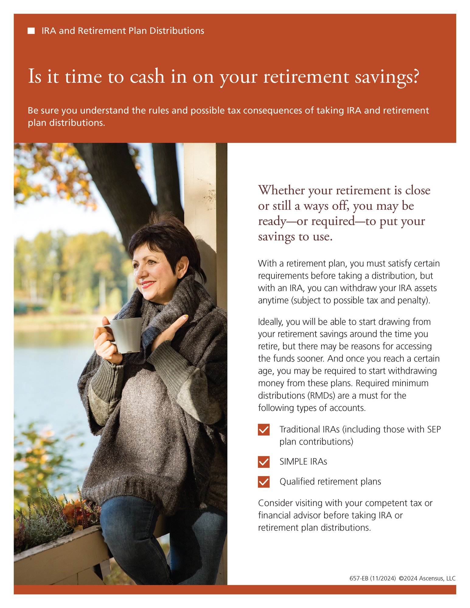 IRA and Retirement Plan Distributions – Is it time to cash in on your retirement savings__Page_1 IRA and Retirement Plan Distributions – Is it time to cash in on your retirement savings__Page_1