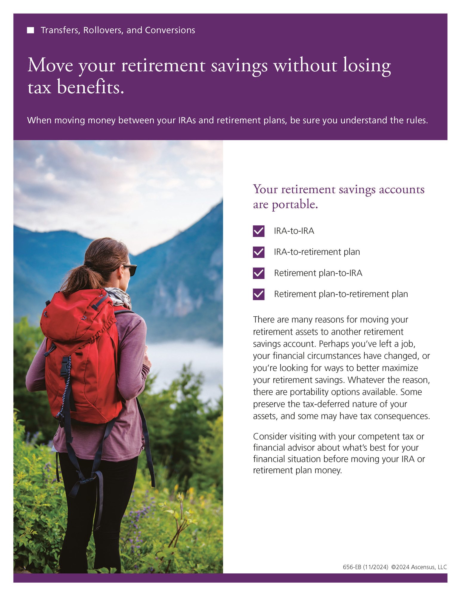 Transfers, Rollovers, and Conversions – Move your retirement savings without losing tax benefits__Page_1 Transfers, Rollovers, and Conversions – Move your retirement savings without losing tax benefits__Page_1