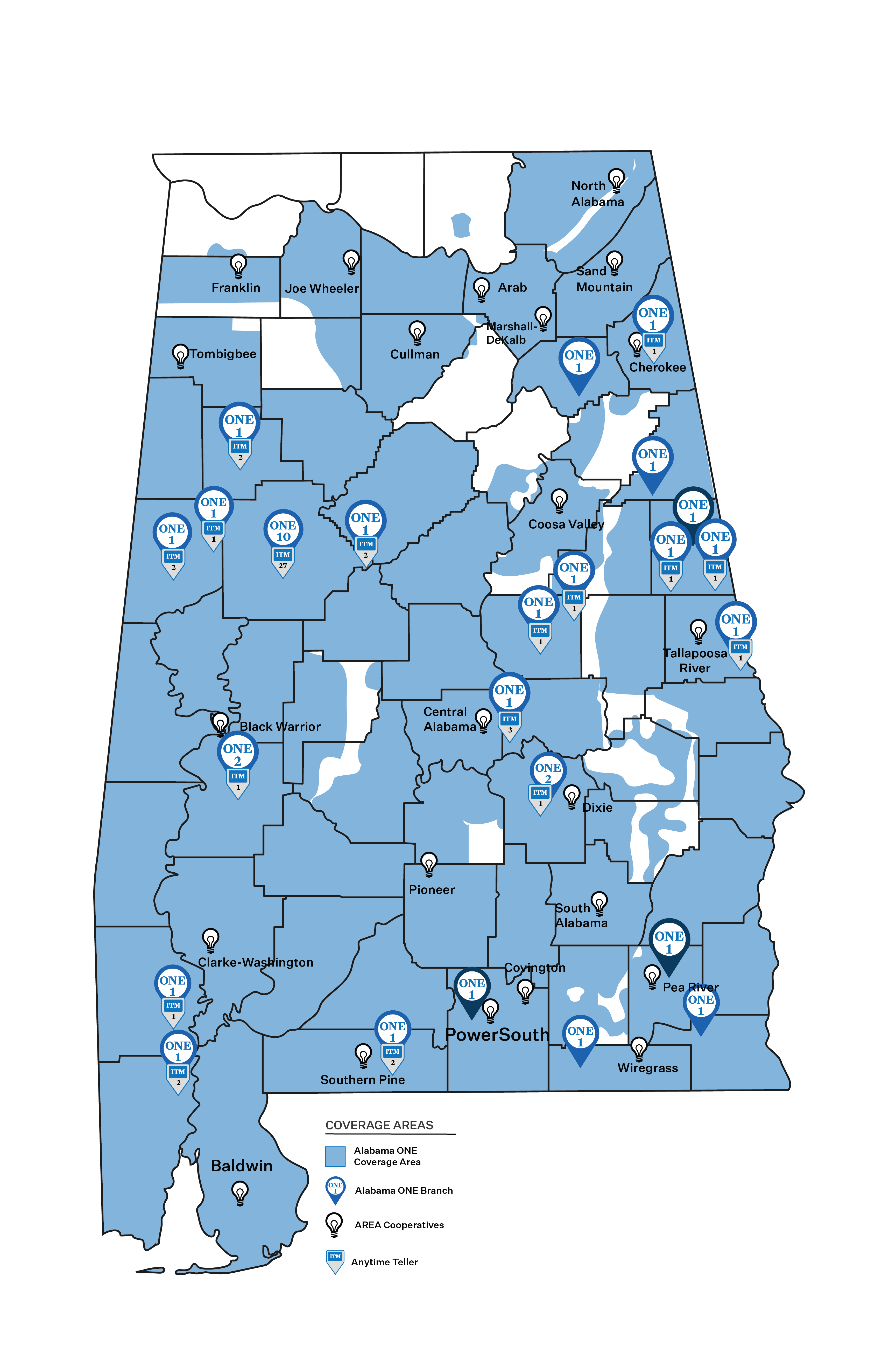 map of alabama one credit union branches