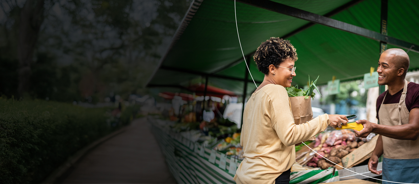 Women buying flowers